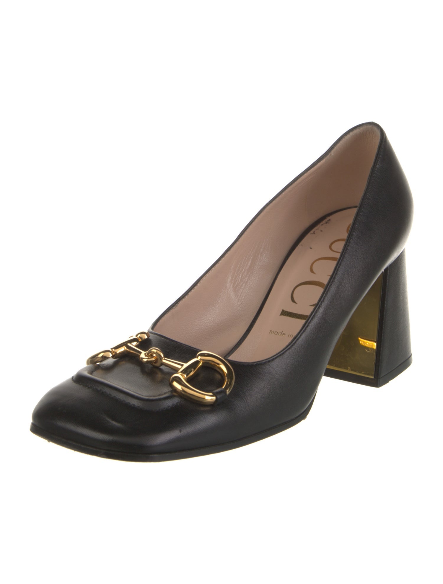 Gucci Horsebit Accent Leather Pumps