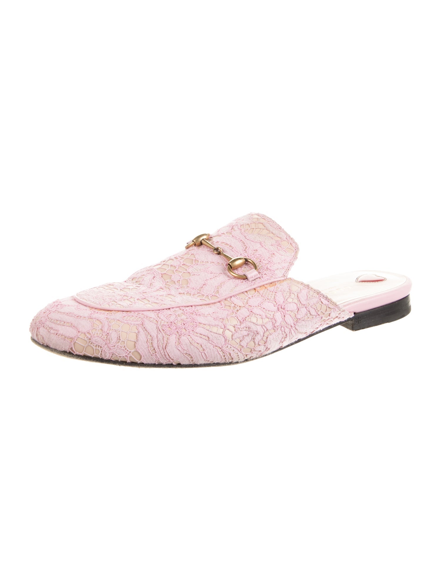 Gucci Horsebit Accent Lace Mules