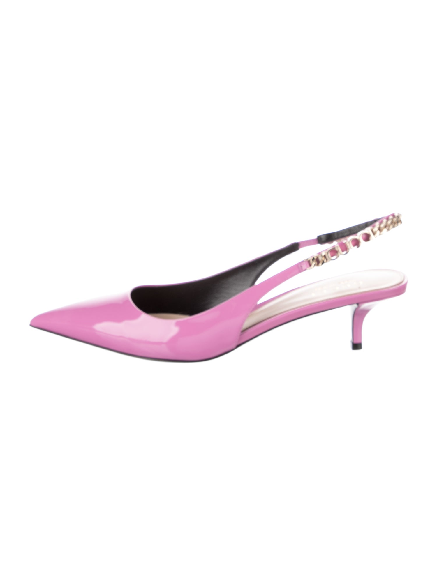 Gucci Horsebit Accent Patent Leather Slingback Pumps