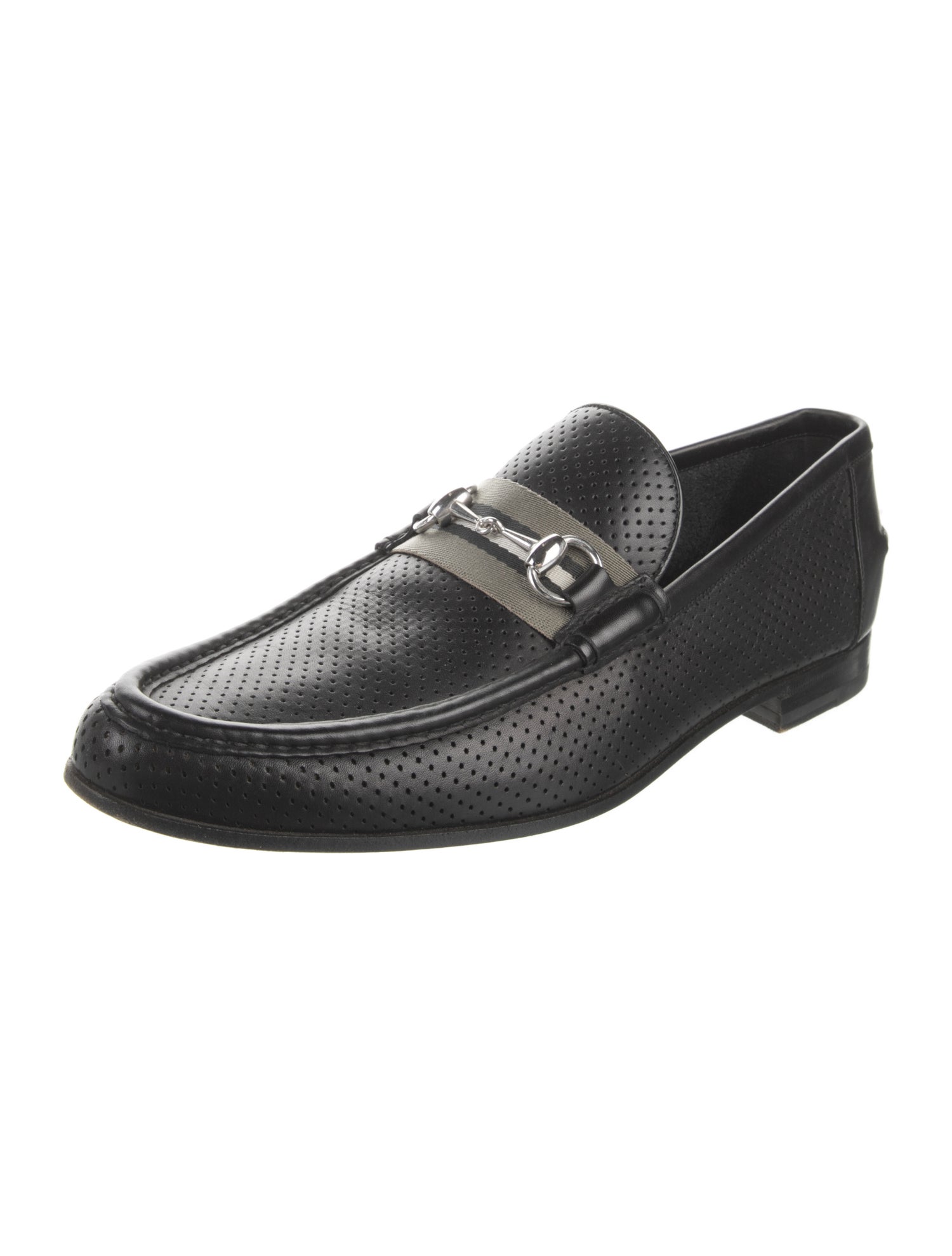 Gucci Leather Lasercut Accents Dress Loafers