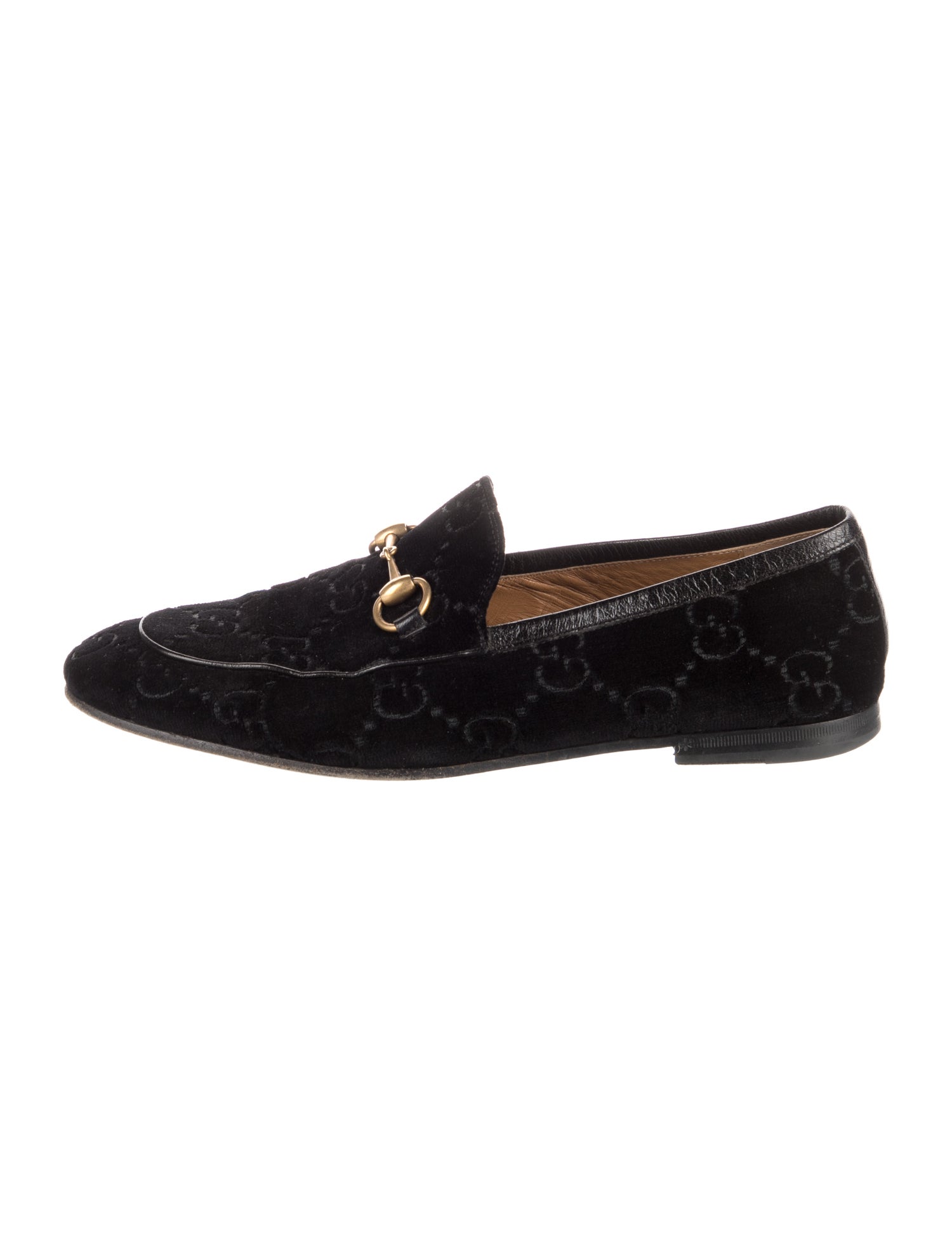 Gucci Horsebit Accent Velvet Loafers