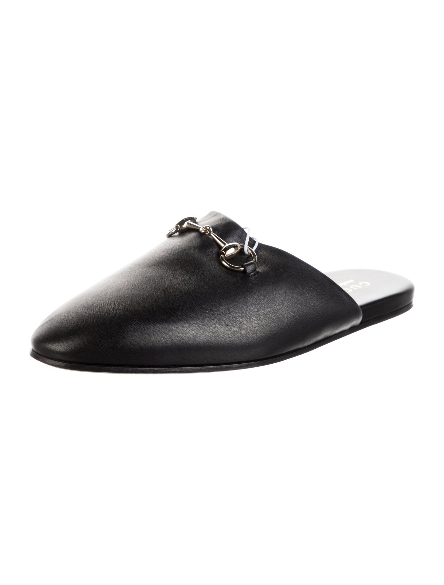 Gucci Horsebit Accent Leather Slippers