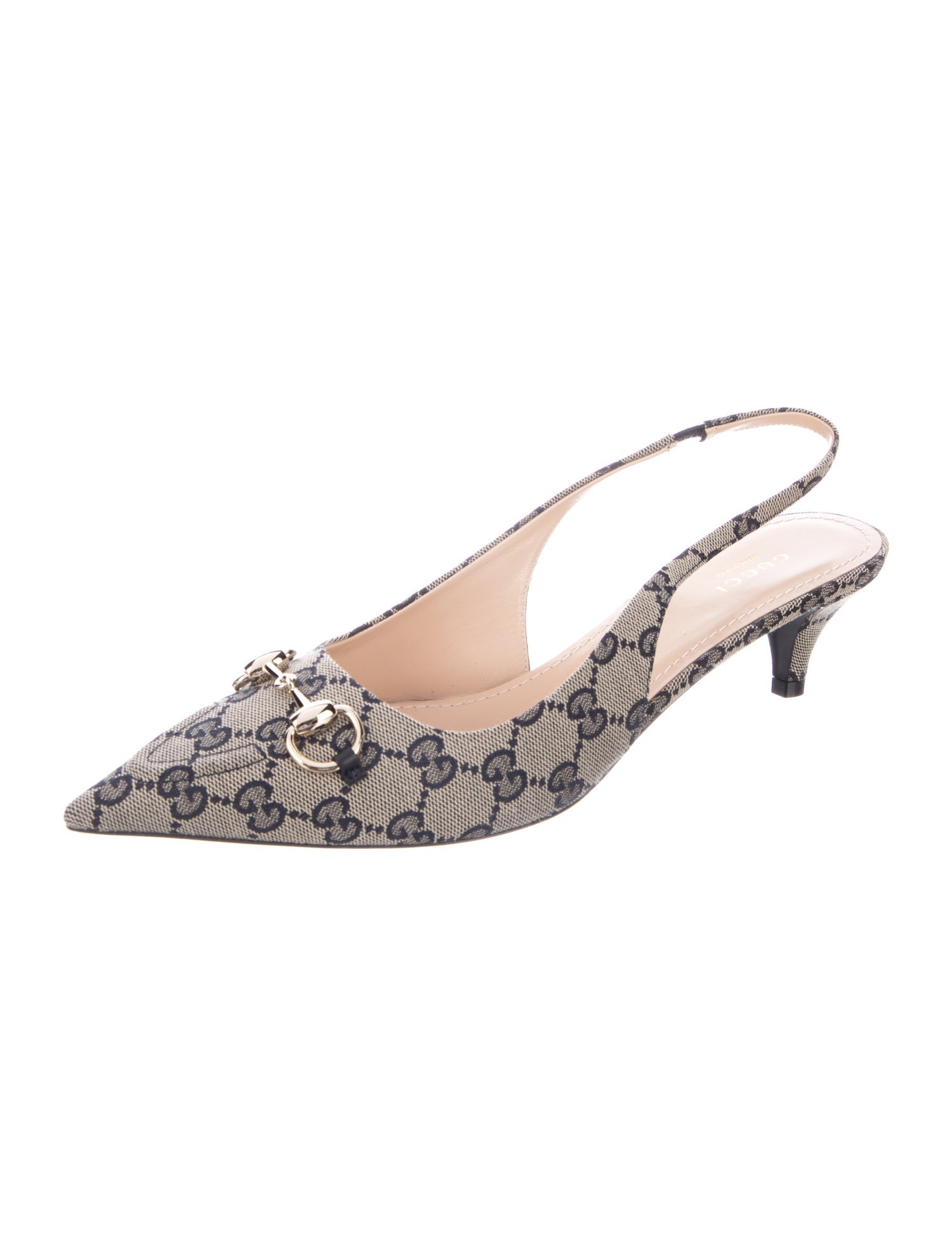 Gucci GG Canvas Canvas Slingback Pumps w/ Tags