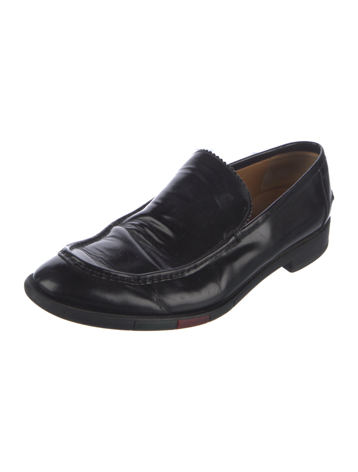 Gucci Web Accent Leather Dress Loafers
