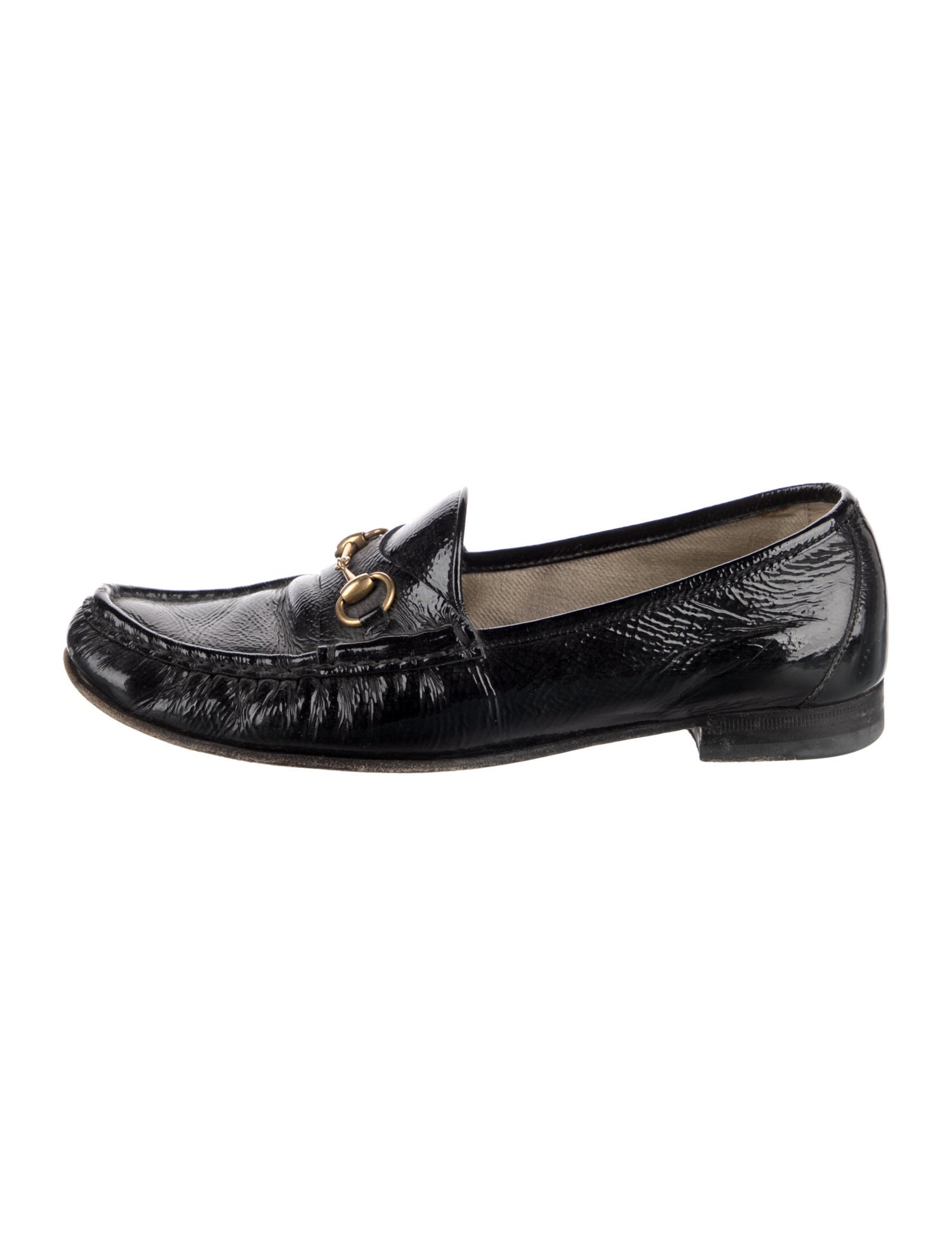 Gucci Horsebit Accent Patent Leather Loafers