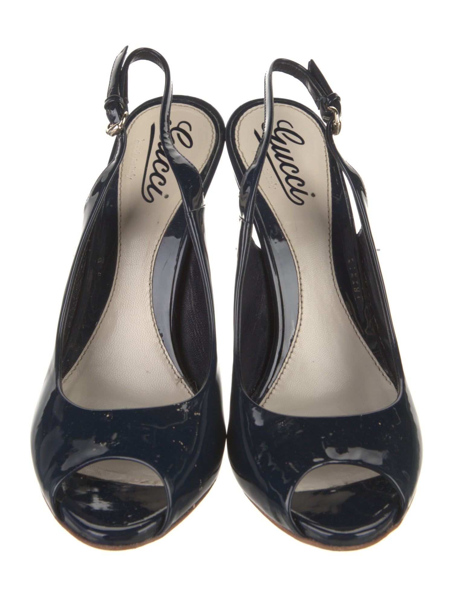 Gucci Patent Leather Slingback Pumps