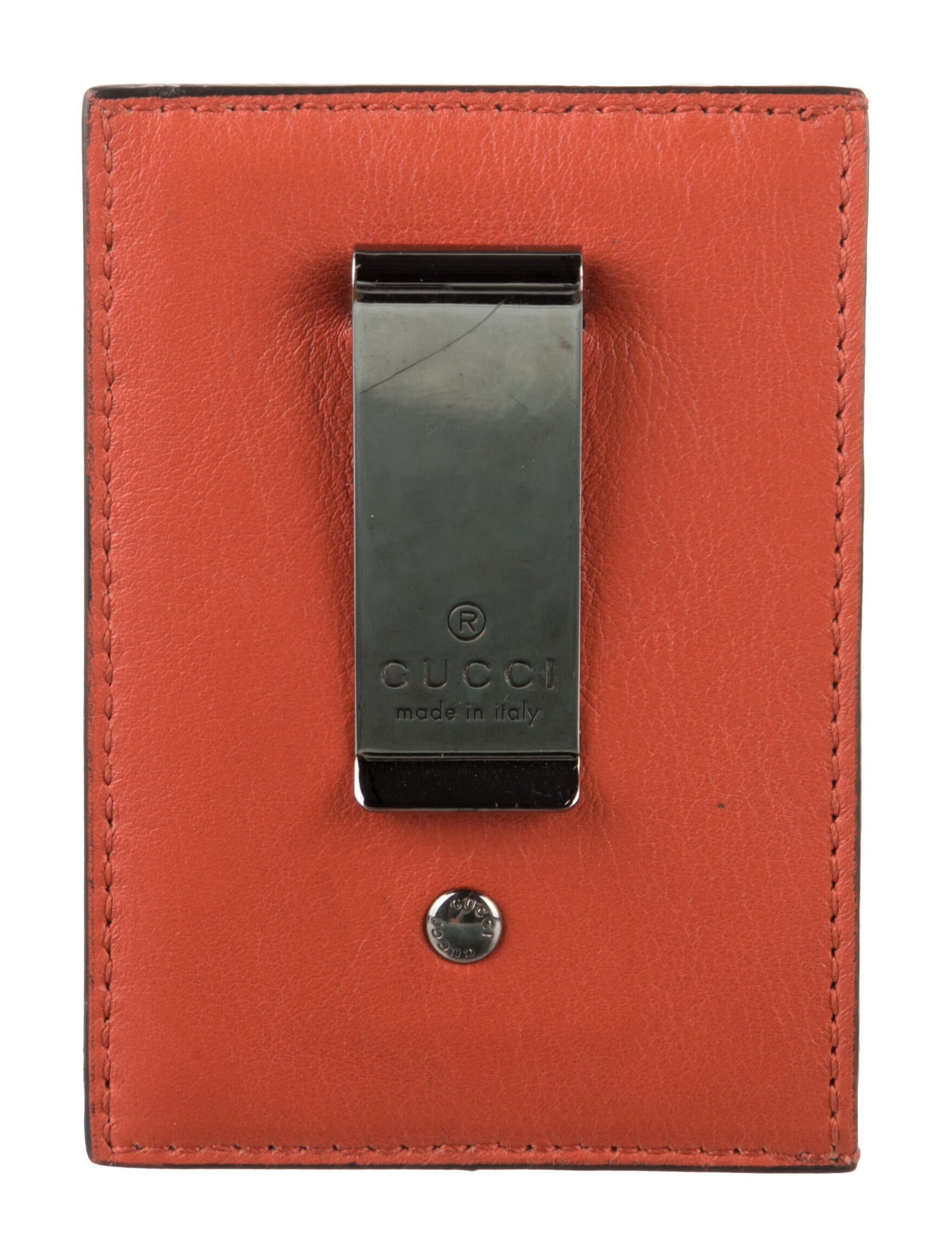 Gucci GG Signature Money Clip Leather Card Holder