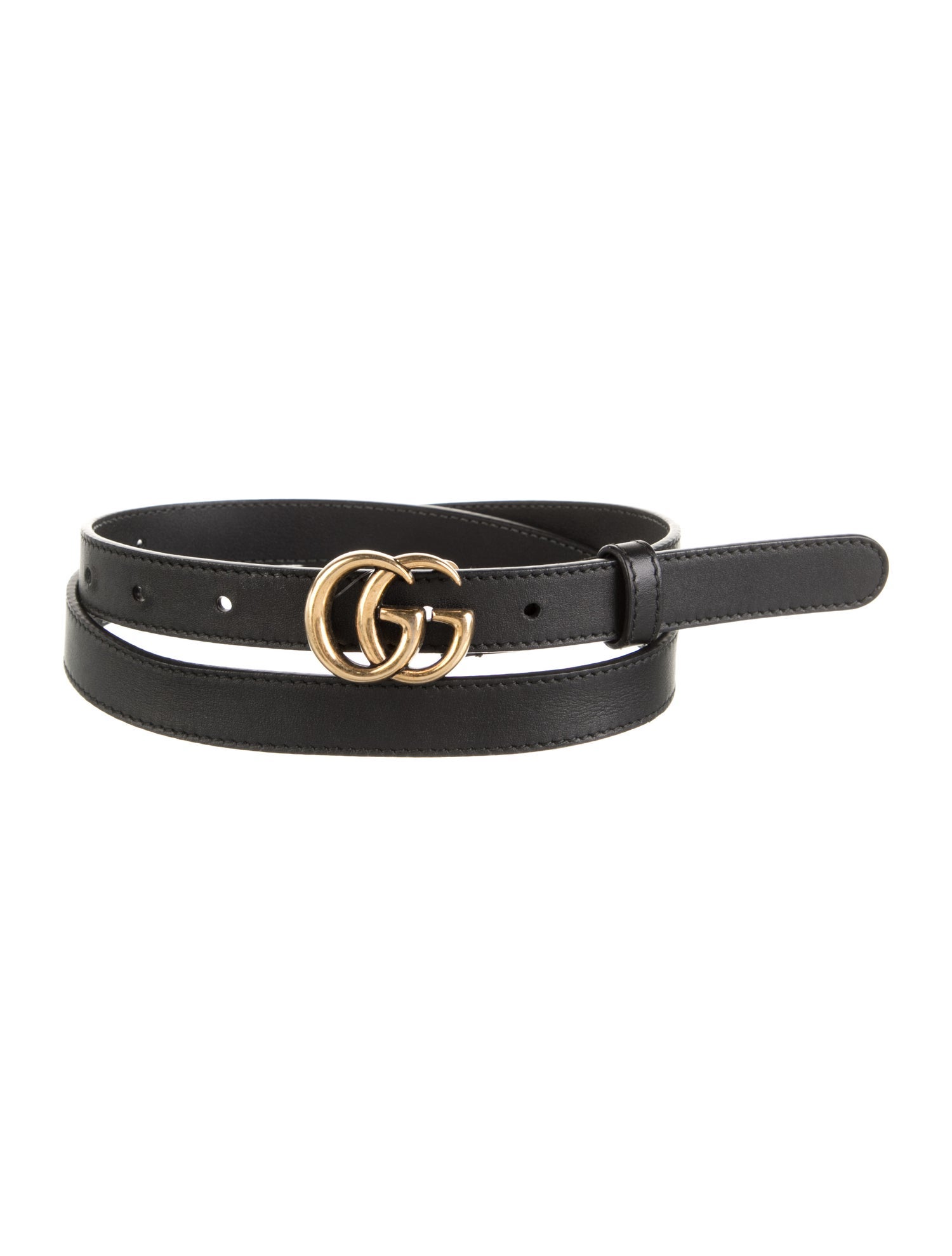 Gucci Double G Logo Skinny Belt