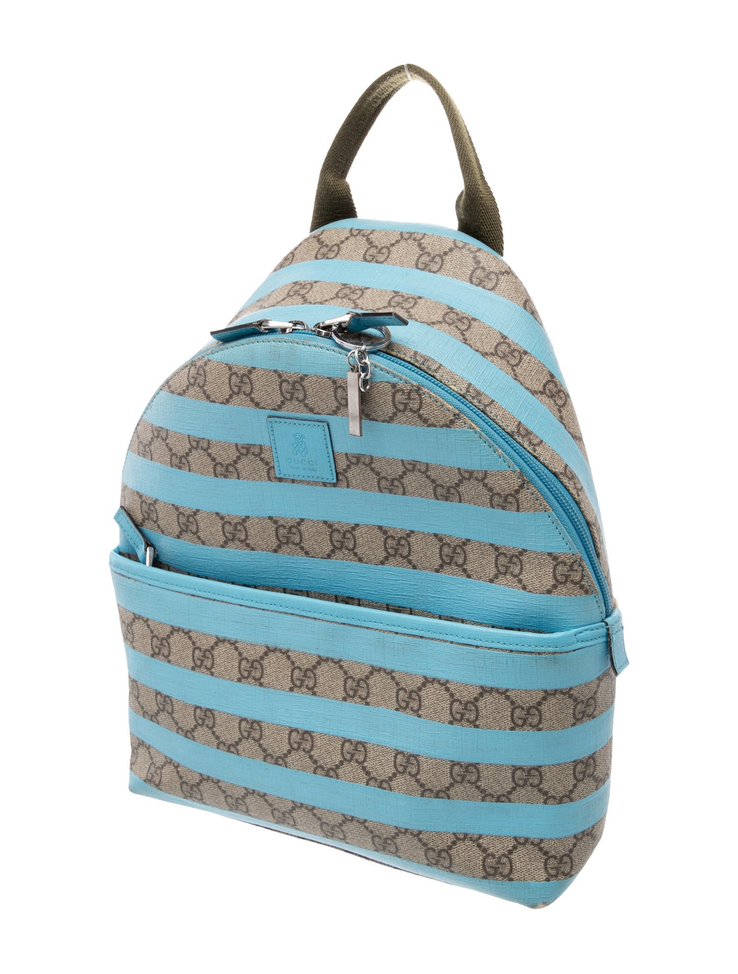 Gucci Blue and neutral patterned GG Supreme Backpack
