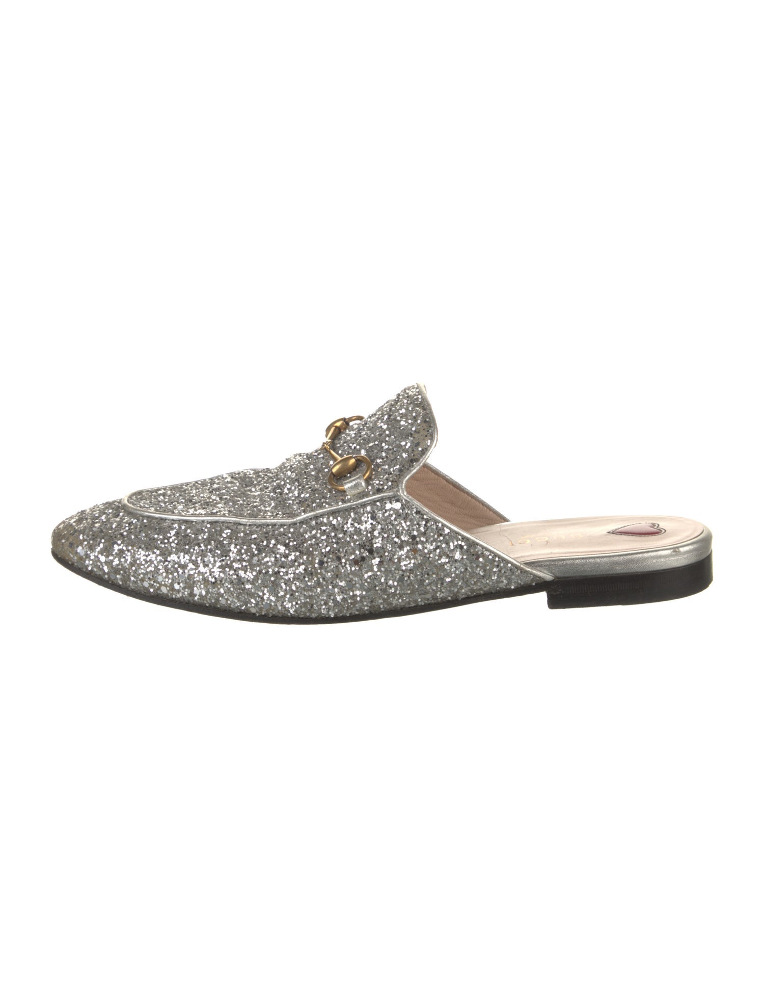 Gucci Horsebit Accent Glitter Mules