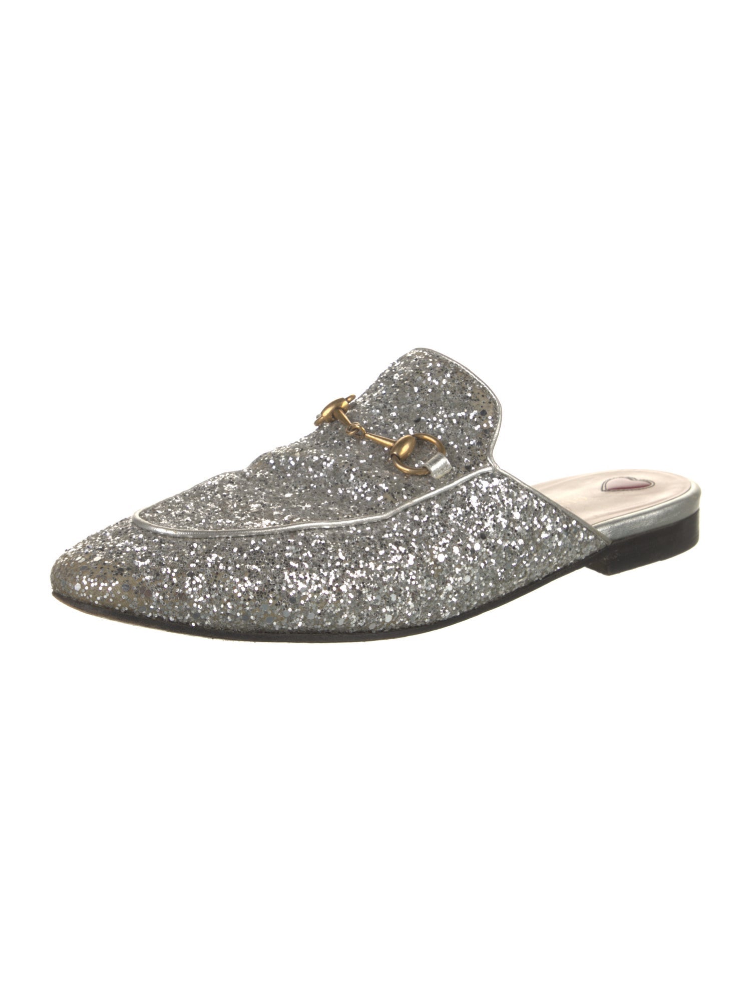Gucci Horsebit Accent Glitter Mules