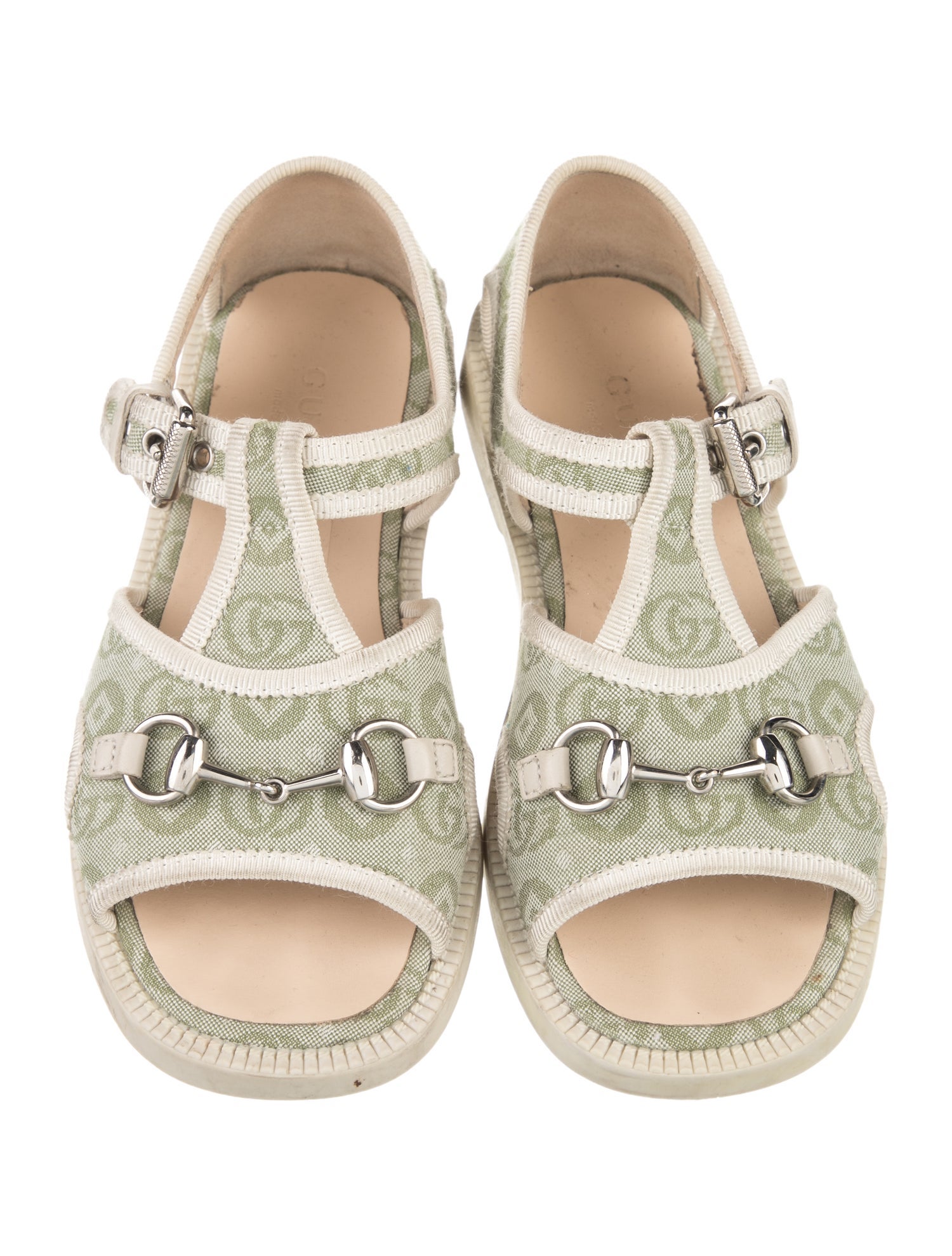 Gucci Girls' GG Canvas Horsebit Sandals