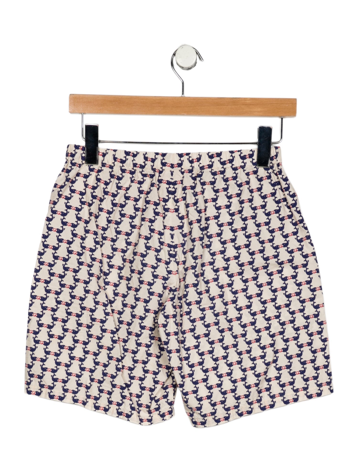 Gucci Cotton neutral and multicolor patterned casual pants with button and zip closure