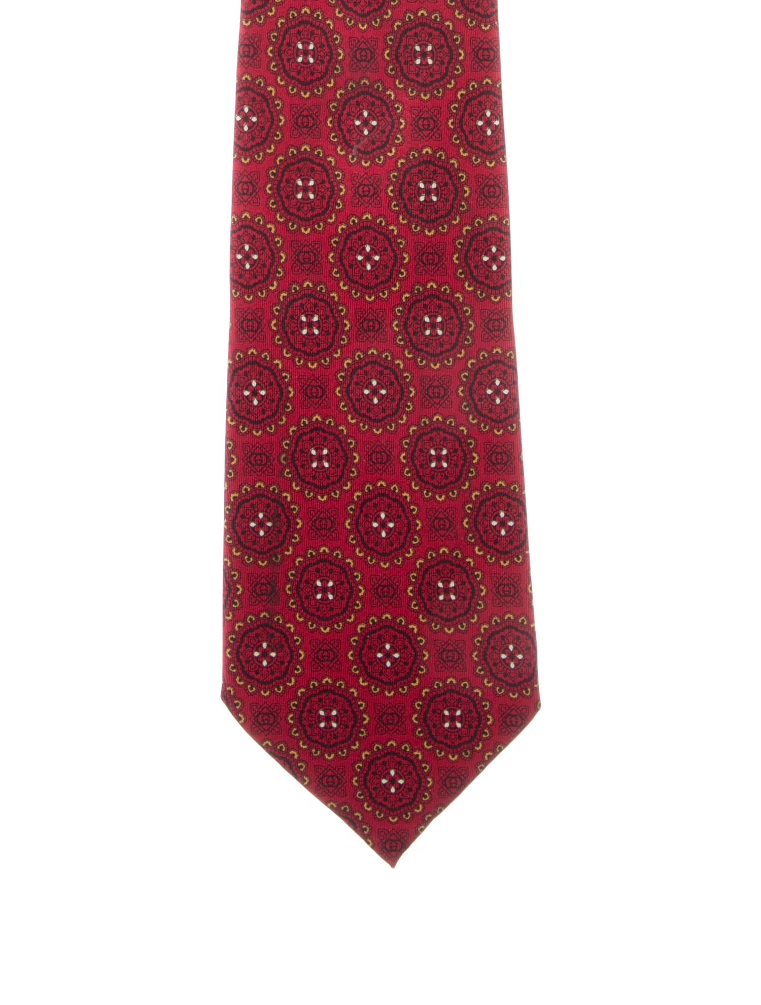 Gucci pattern silk tie.