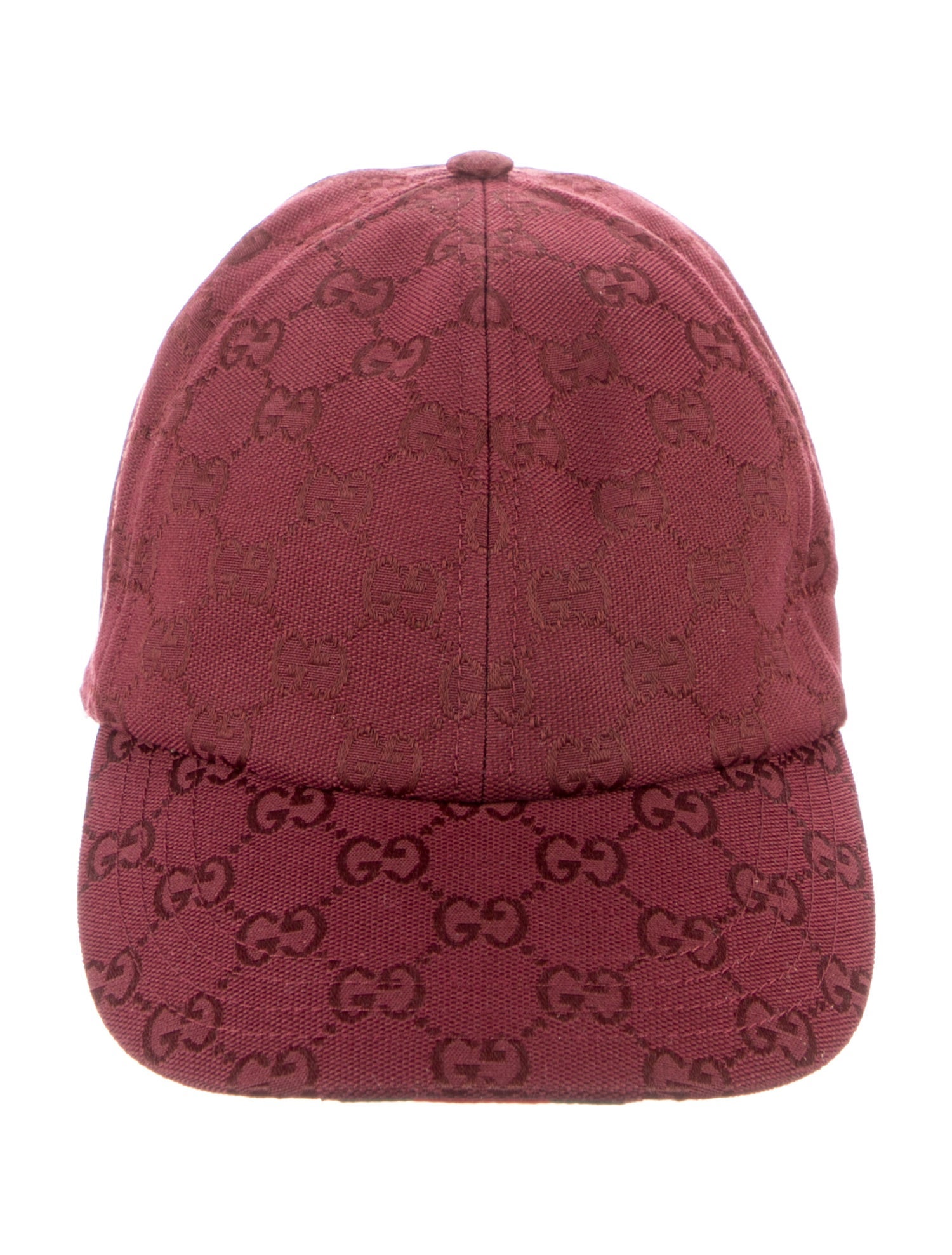 Gucci Burgundy pattern print Gucci baseball hat. Designer size medium