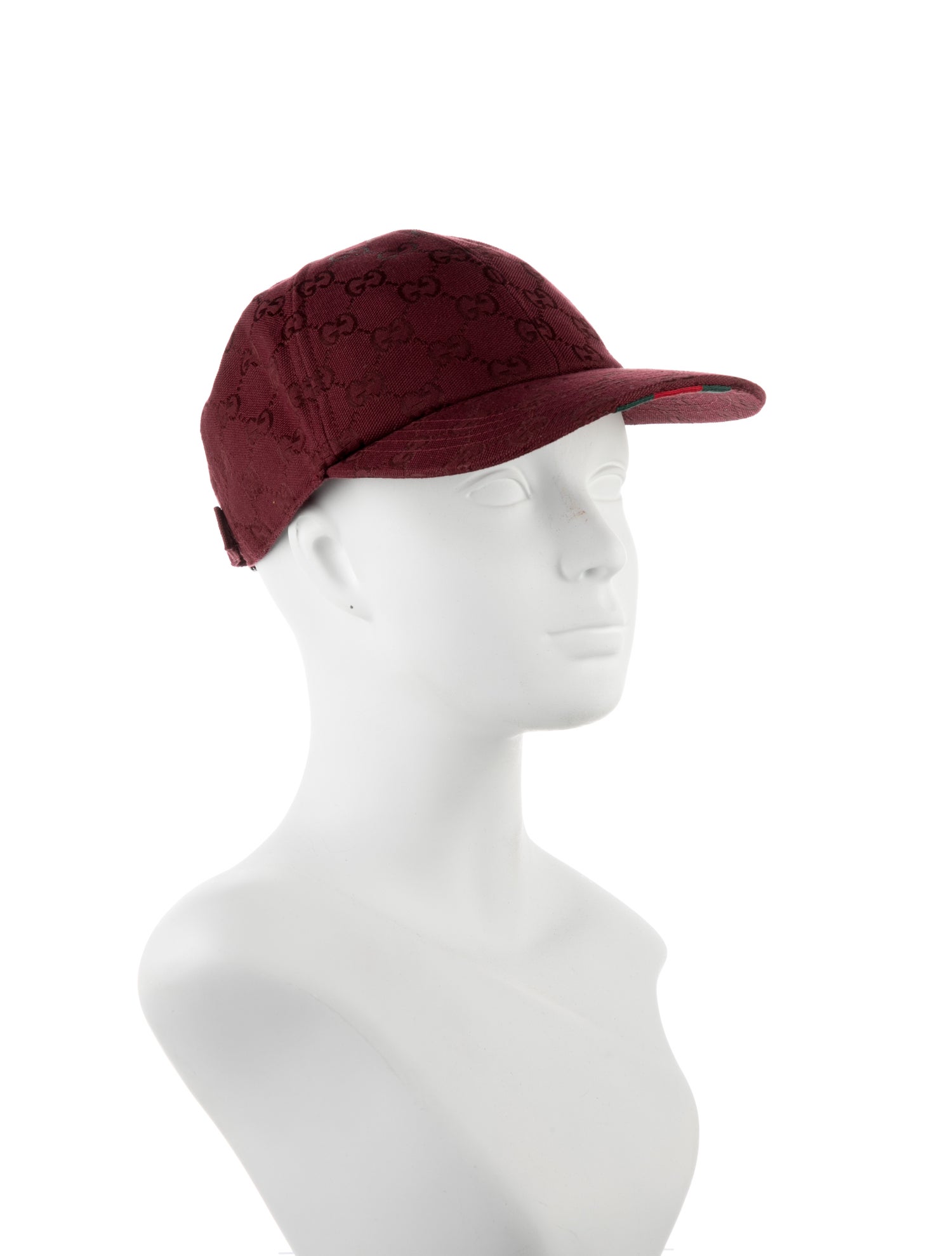 Gucci Burgundy pattern print Gucci baseball hat. Designer size medium