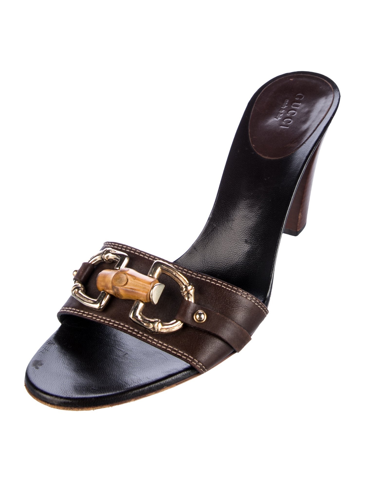 Gucci Horsebit Accent Leather Slides