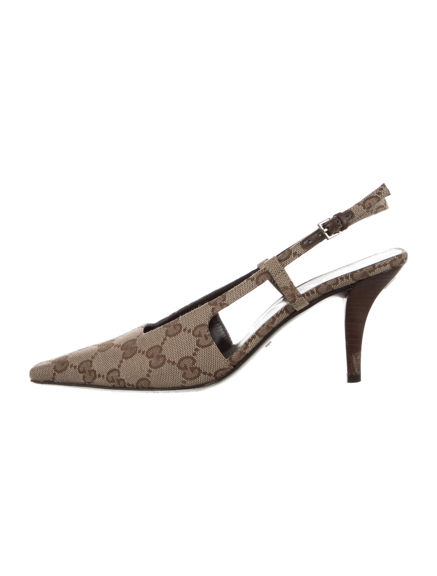Gucci GG Canvas Canvas Slingback Pumps