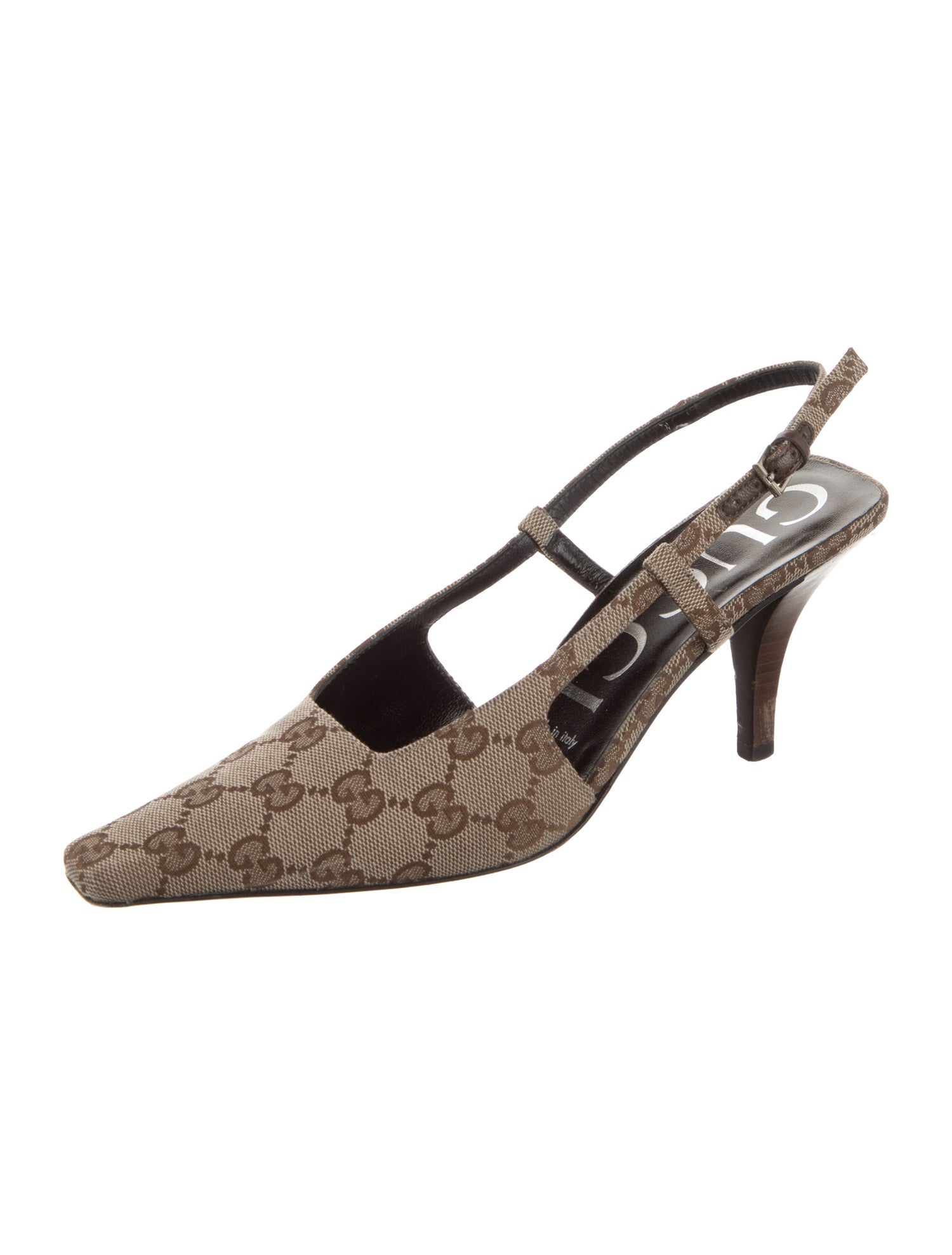 Gucci GG Canvas Canvas Slingback Pumps