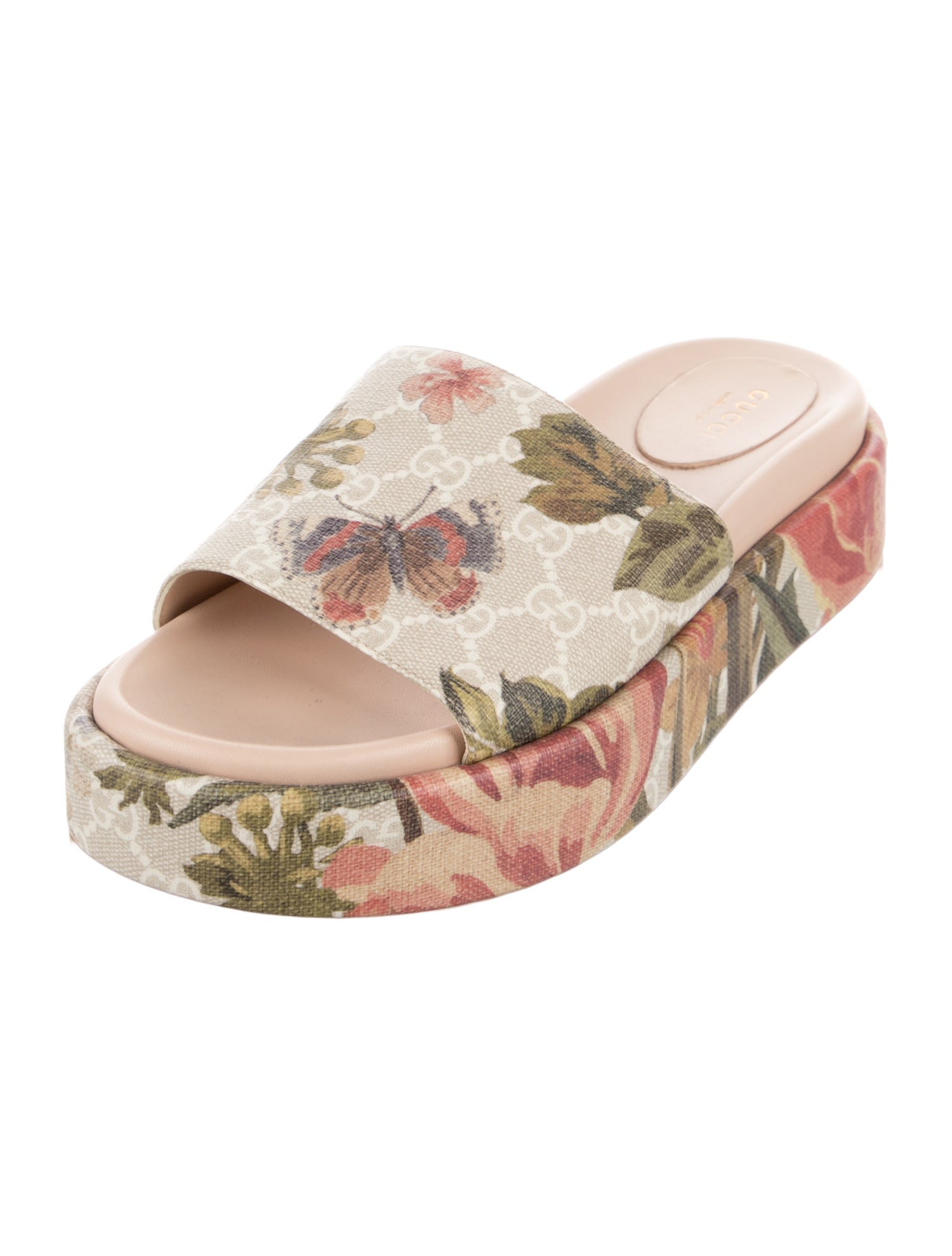 Gucci 727127 Flora Print Slides