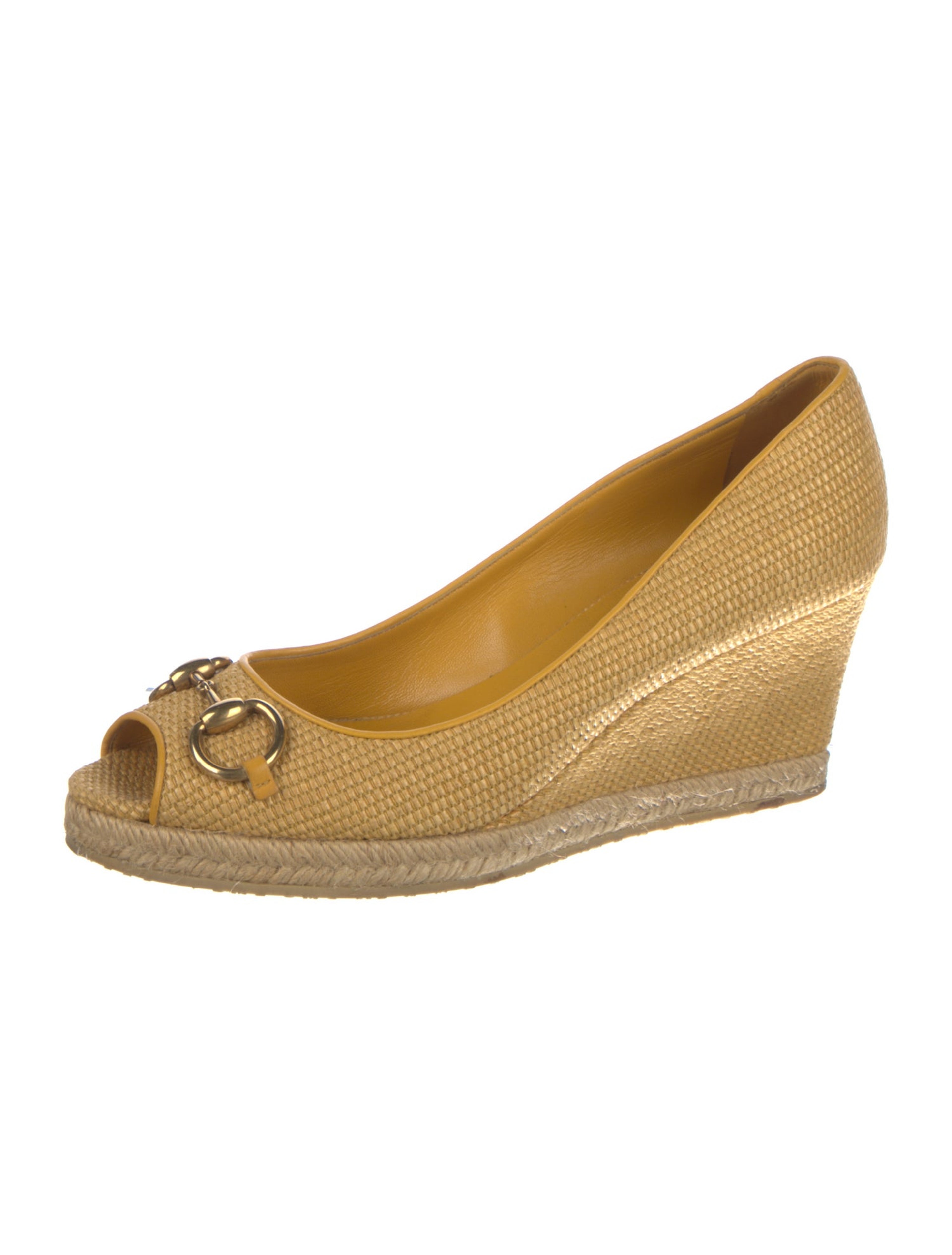 Horsebit Accent Raffia Pumps