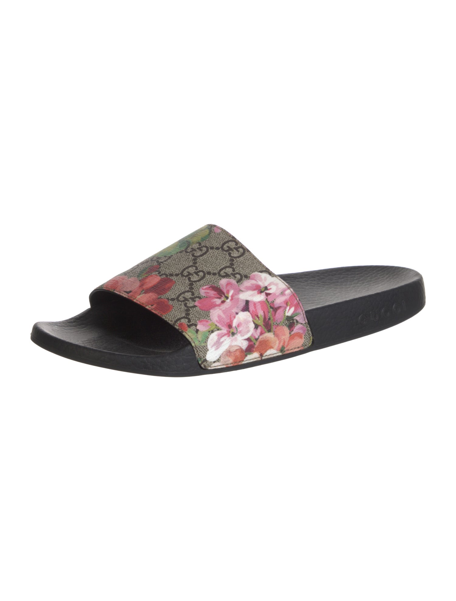 Gucci Flora Print Canvas Slides