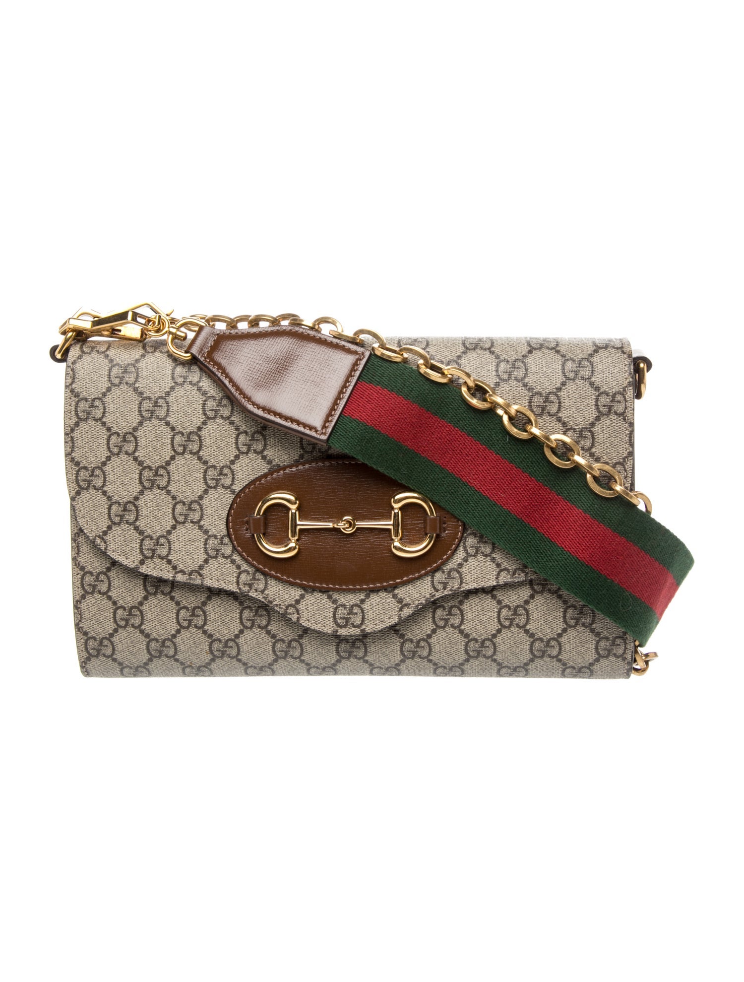 Gucci GG Supreme Horsebit 1955 - Brown Handle Bags, Handbags