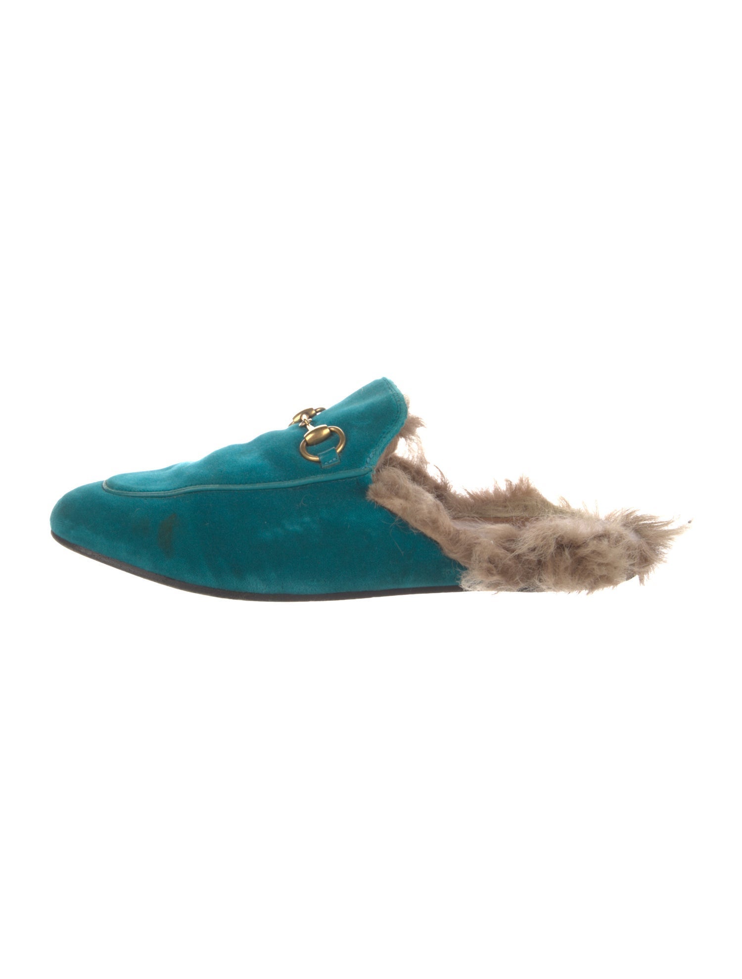 Gucci Horsebit Accent Velvet Mules