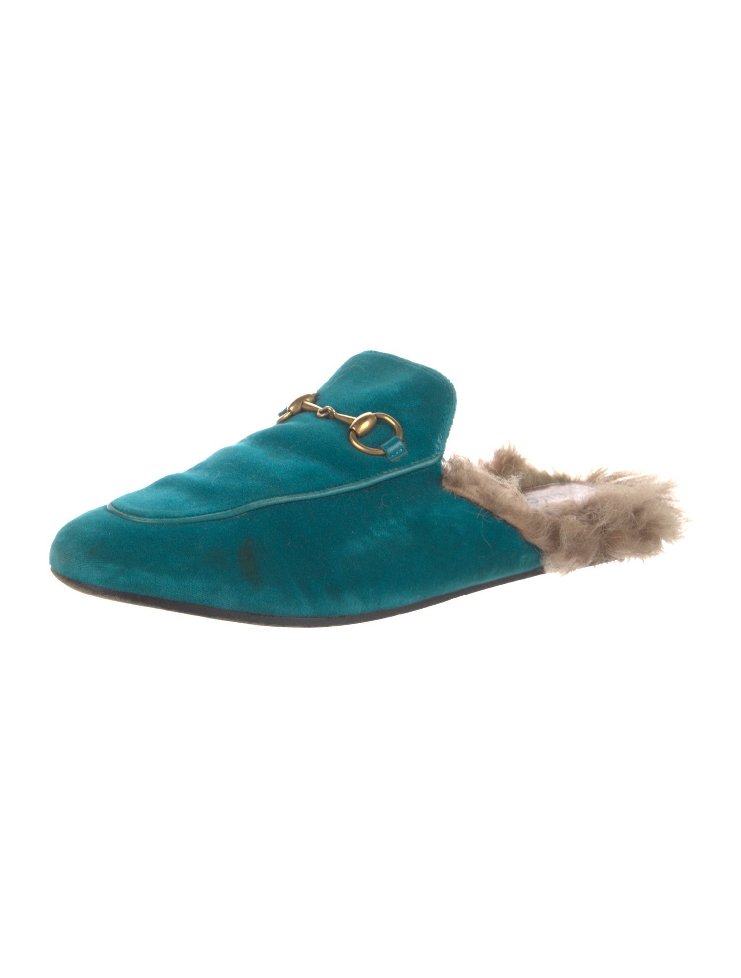 Gucci Horsebit Accent Velvet Mules
