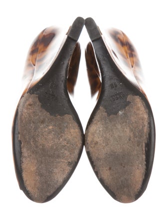 Gucci Patent Leather Peep-Toe Wedges