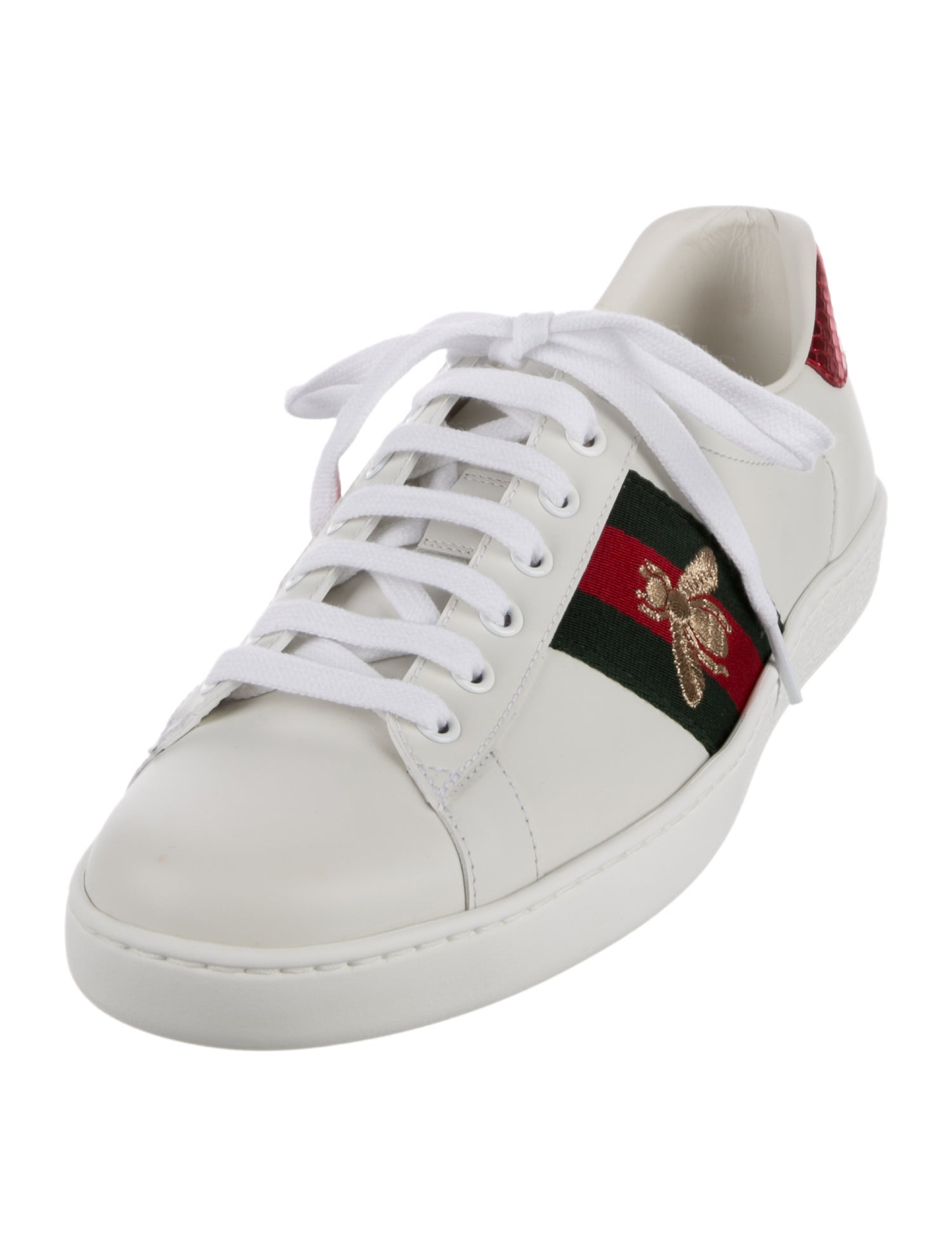 Gucci Web Accent Leather Sneakers