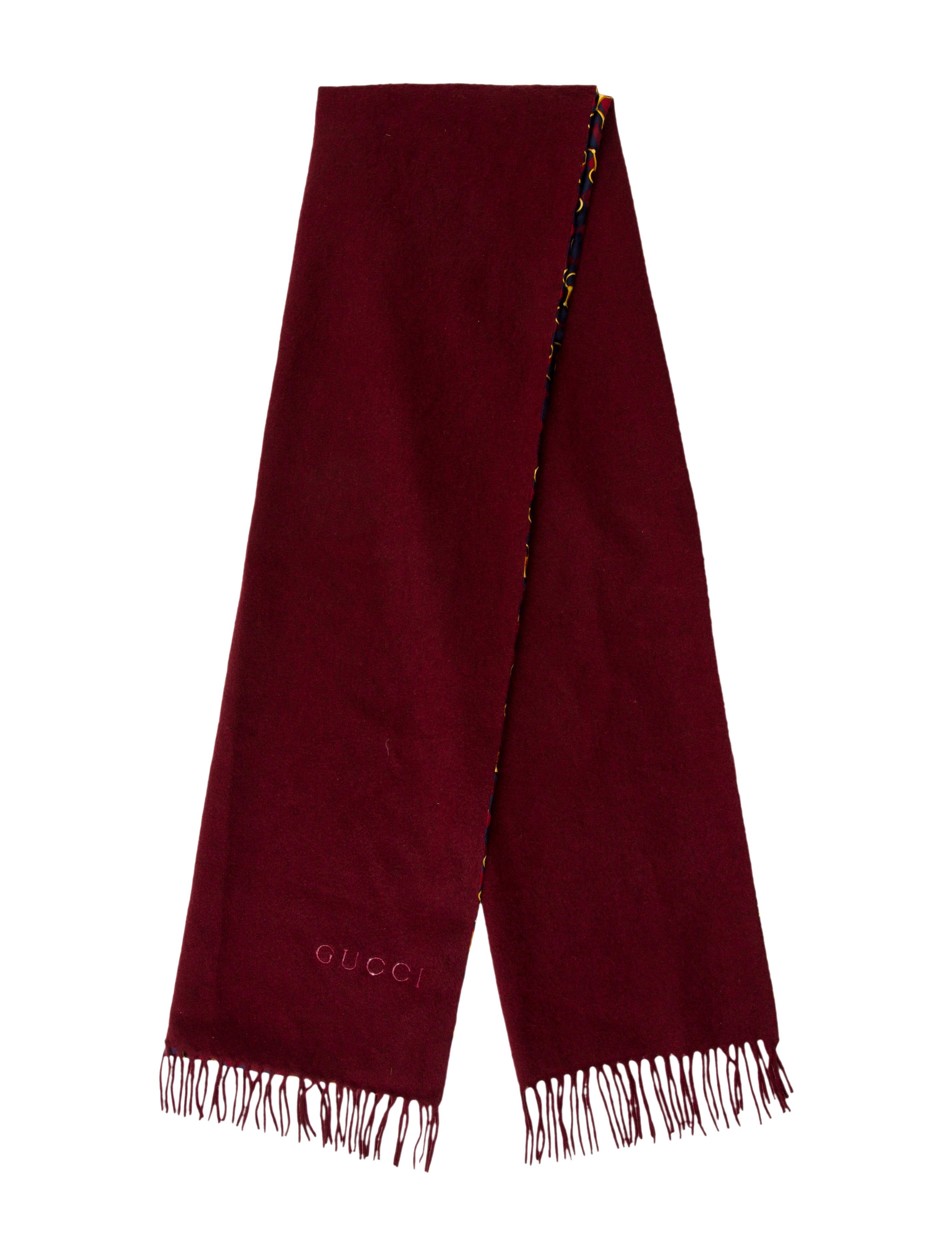 Gucci Cashmere Fringe Scarf Accessories GUC218456 The RealReal