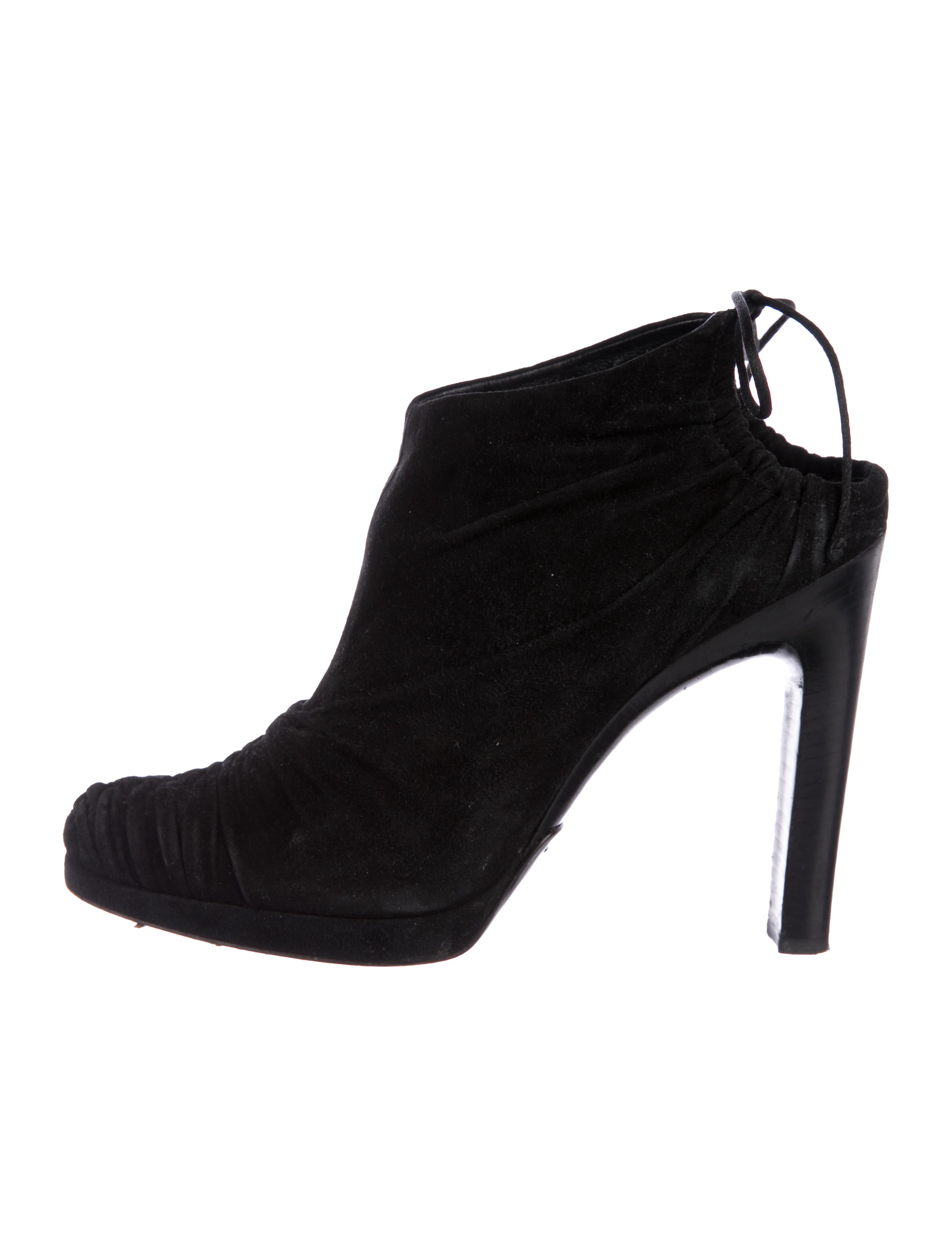 Gucci Suede Ruched Booties