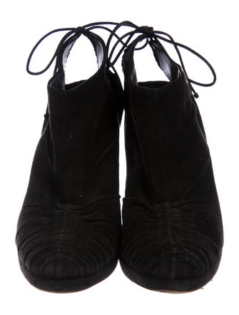 Gucci Suede Ruched Booties