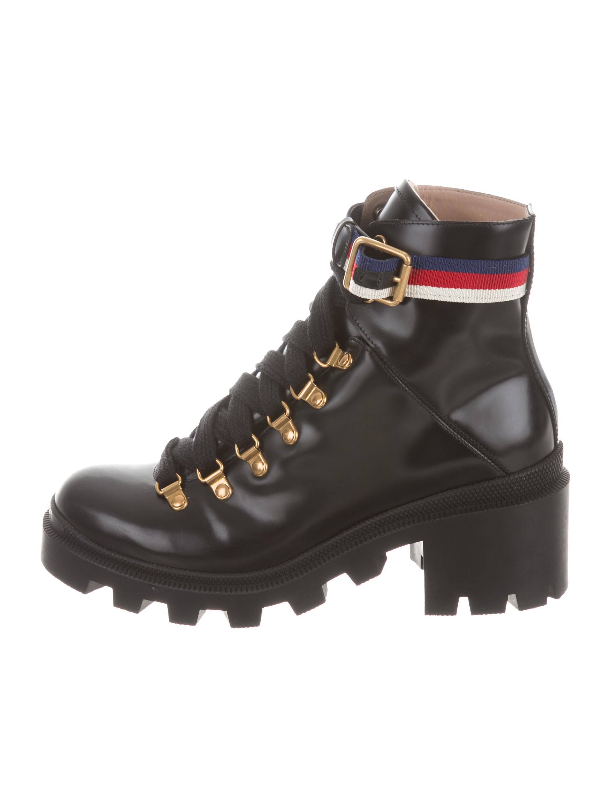 leather ankle boot with sylvie web dupe