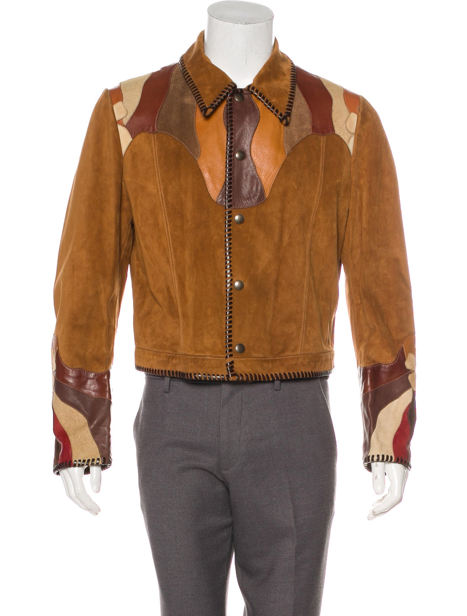 Gucci 2004 Suede Patchwork-Accented Jacket