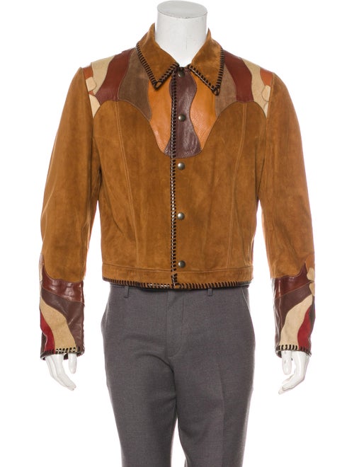 Gucci 2004 Suede Patchwork-Accented Jacket