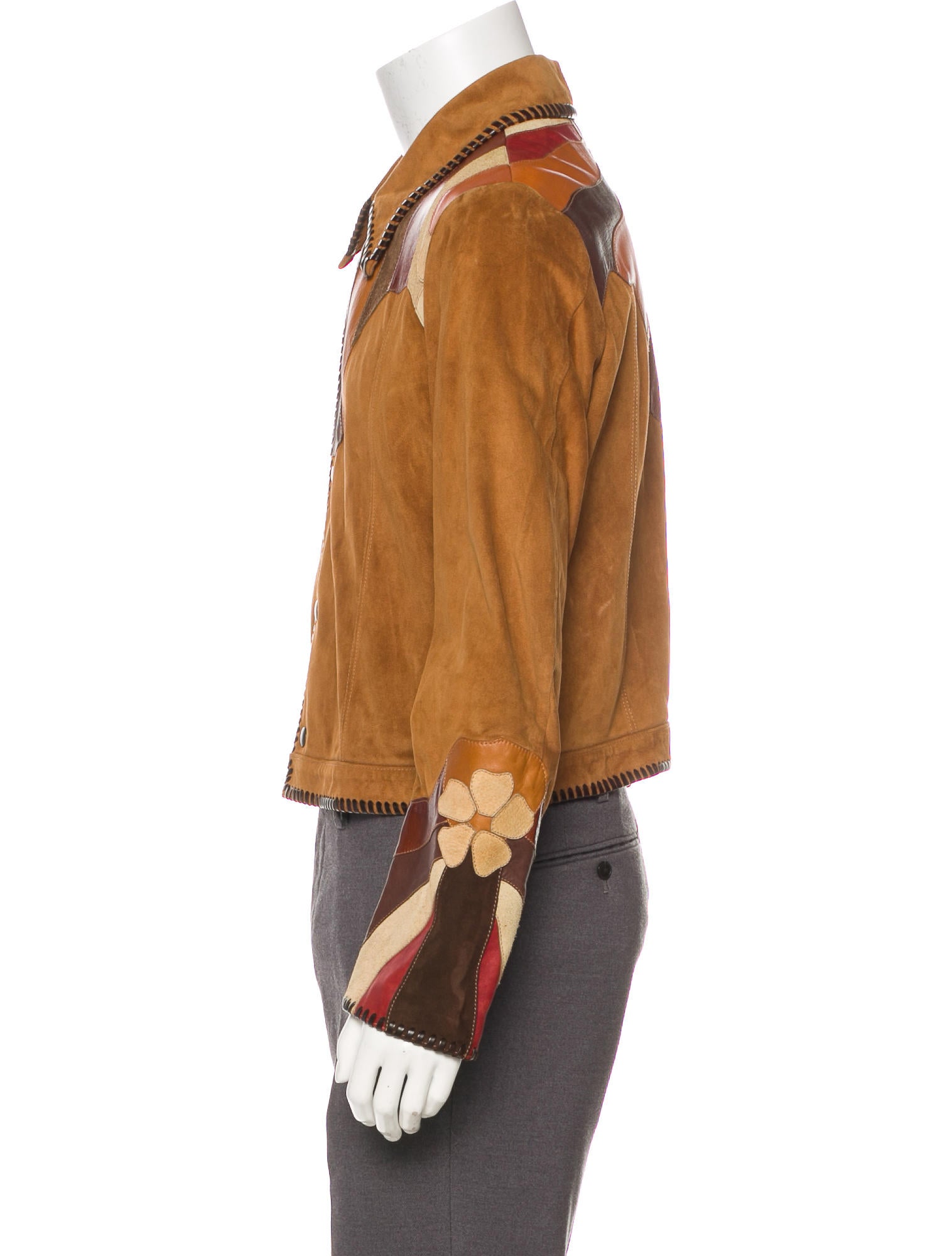 Gucci 2004 Suede Patchwork-Accented Jacket