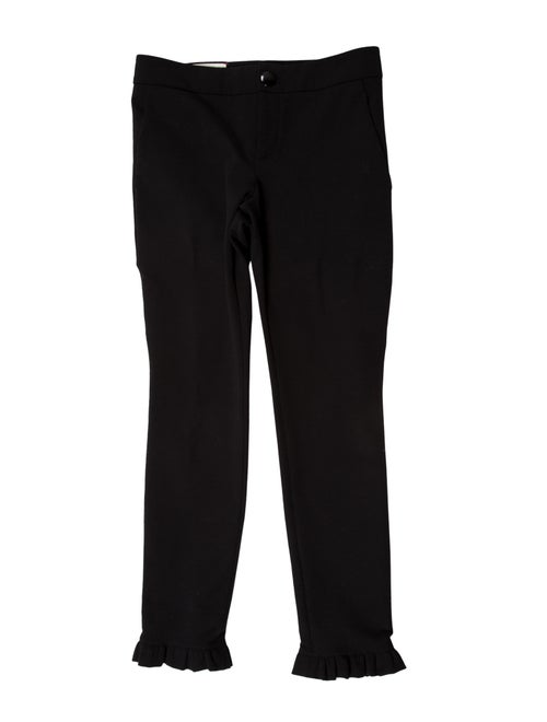 Gucci 2016 Ruffled Mid-Rise Pants Black