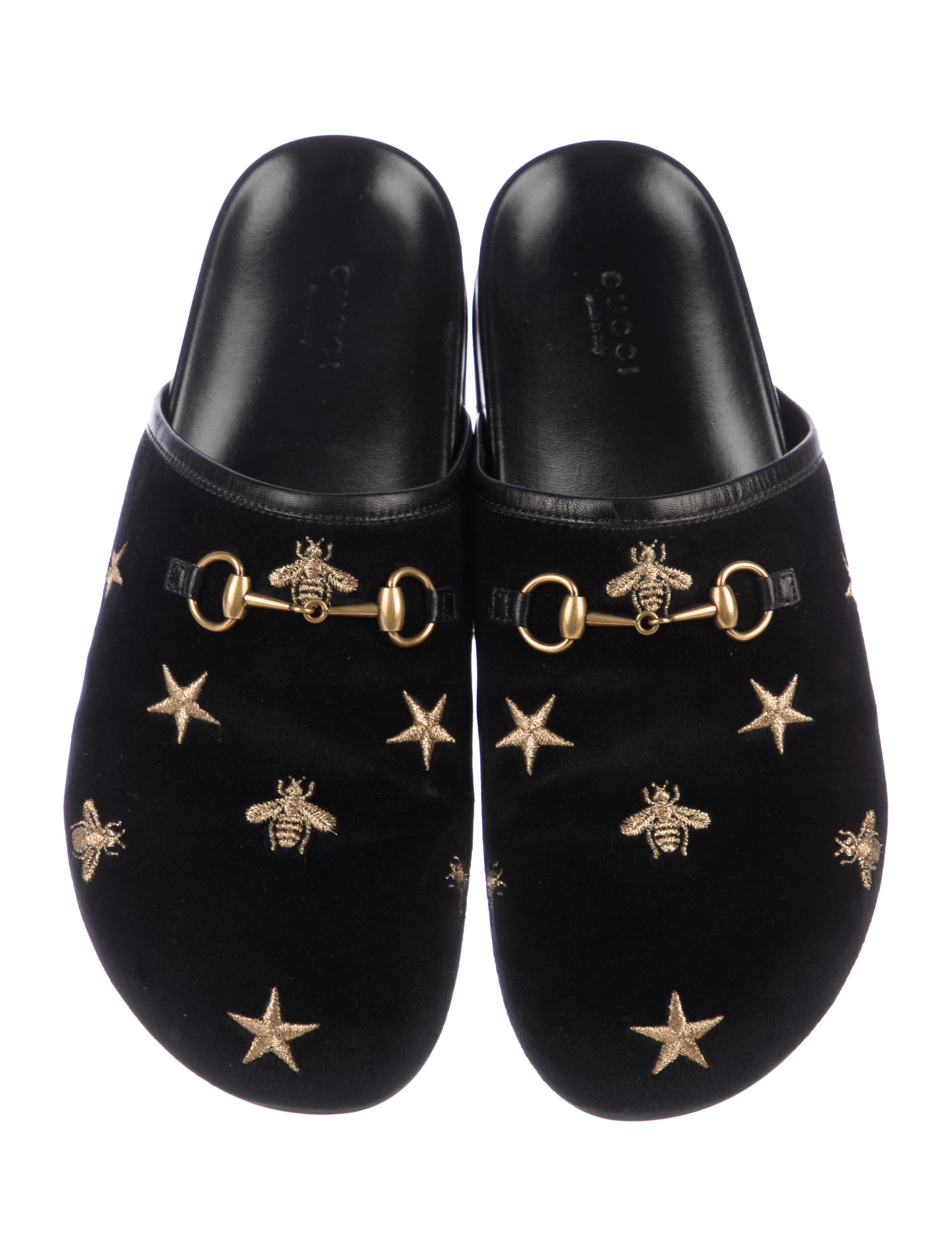 gucci flat river velvet mule