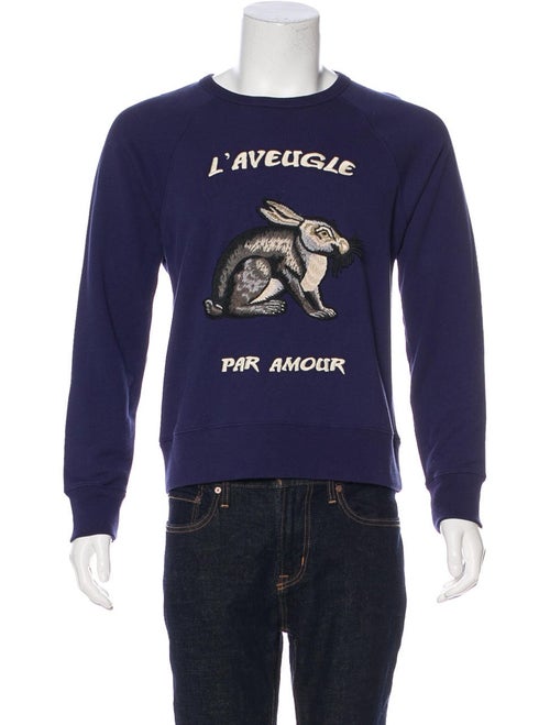 Gucci Hare-Appliqué Sweatshirt blue
