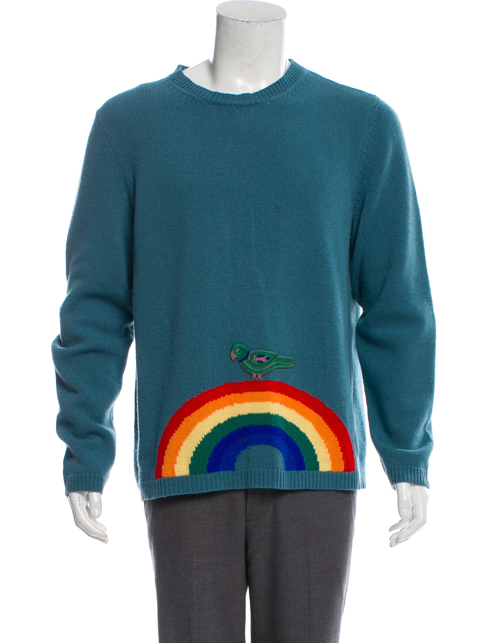 Gucci Rainbow Intarsia Wool Sweater Clothing GUC314918 The RealReal
