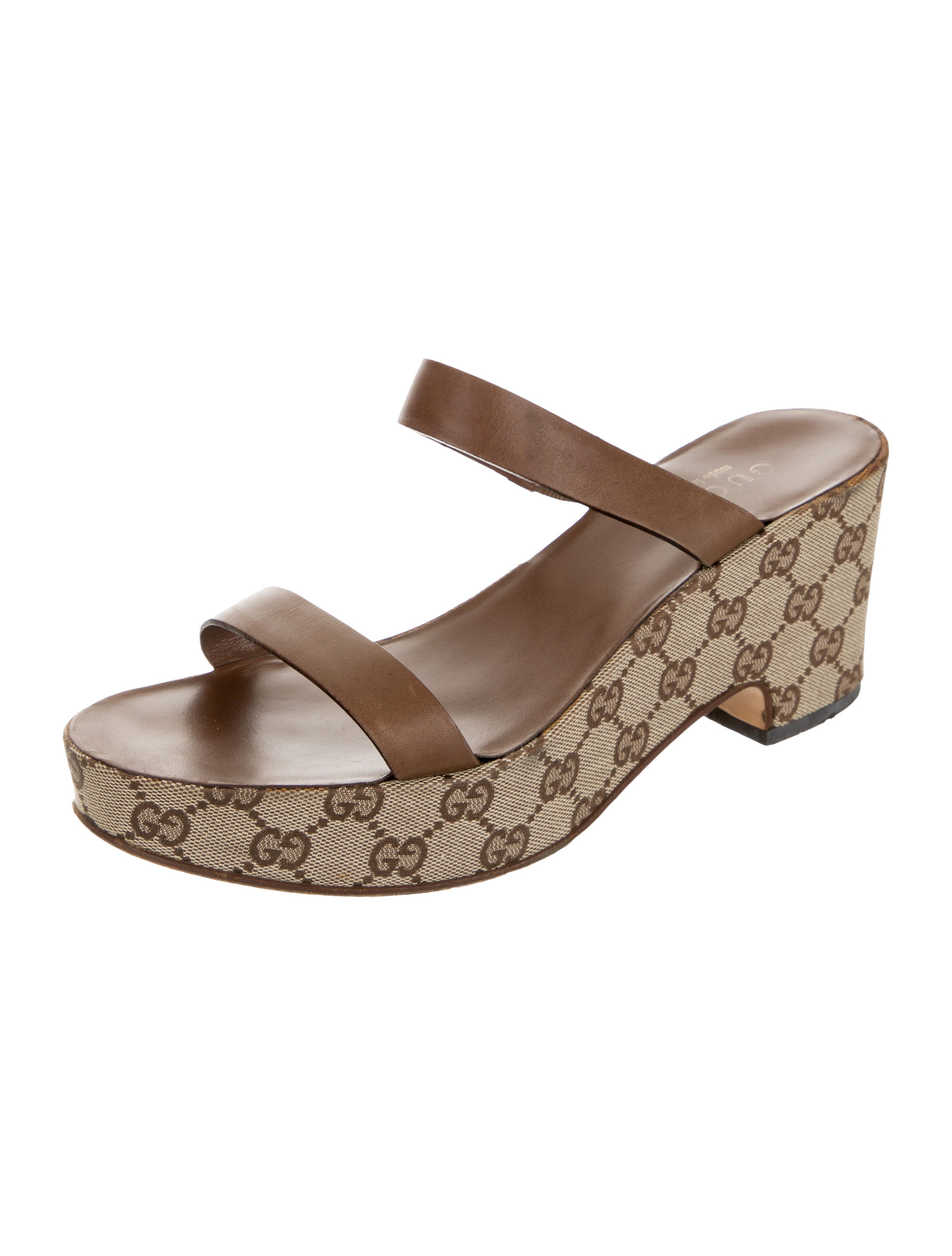 gucci monogram platform sandal