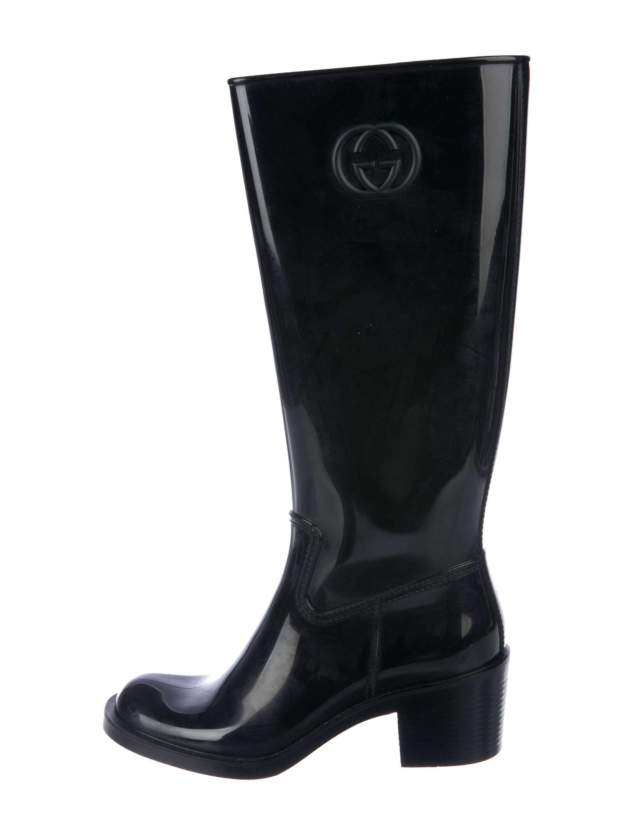 Gucci GG Rubber Rain Boots Black Boots, Shoes GUC362032 The RealReal