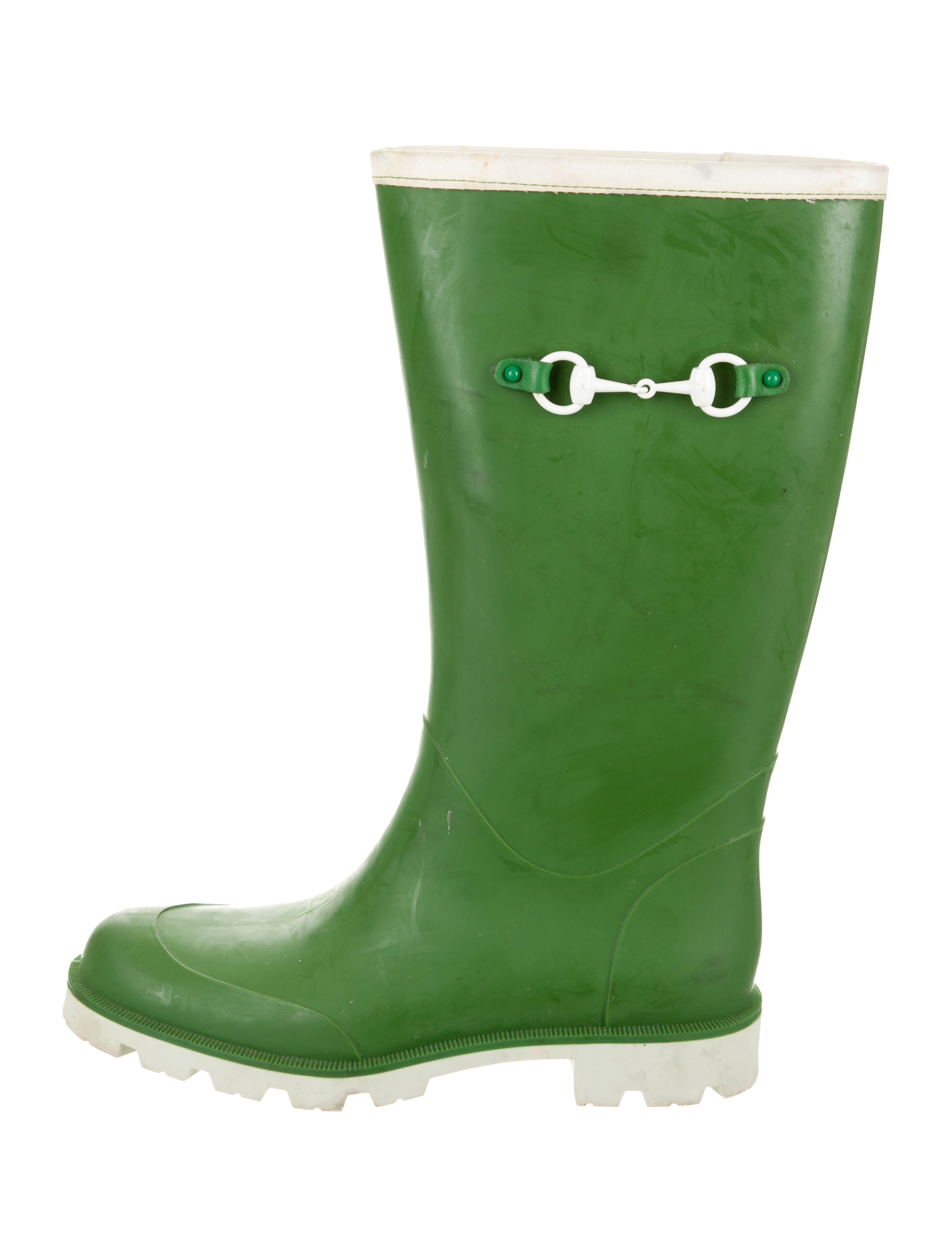 Gucci Horsebit Rain Boots Green Boots, Shoes GUC365151 The RealReal