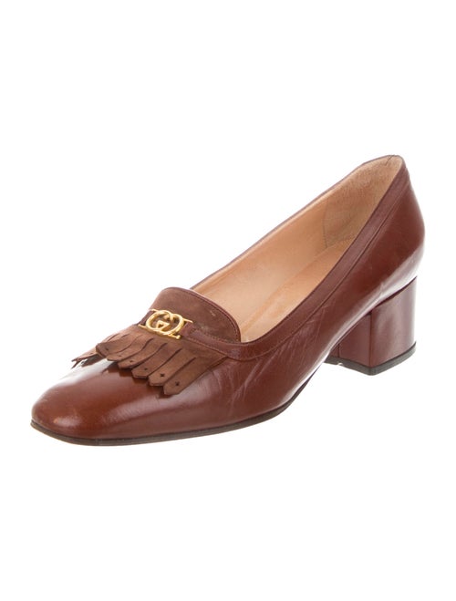 Gucci GG Vintage Leather Loafer Pumps