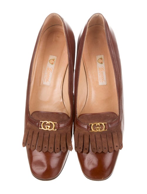 Gucci GG Vintage Leather Loafer Pumps