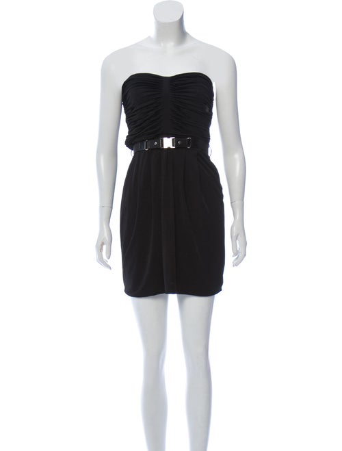 Gucci Strapless Belted Dress Black