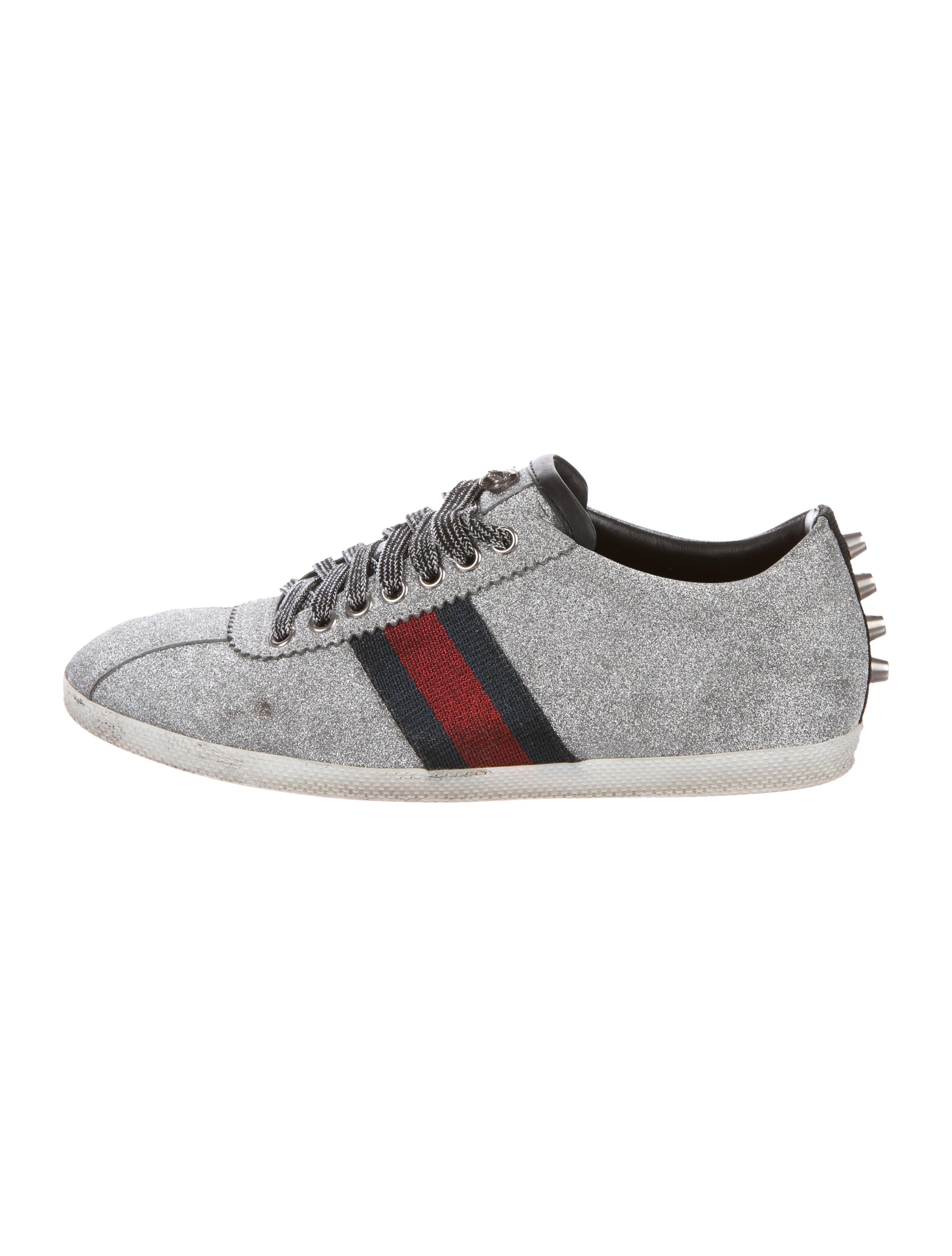 gucci bambi web metallic sneakers