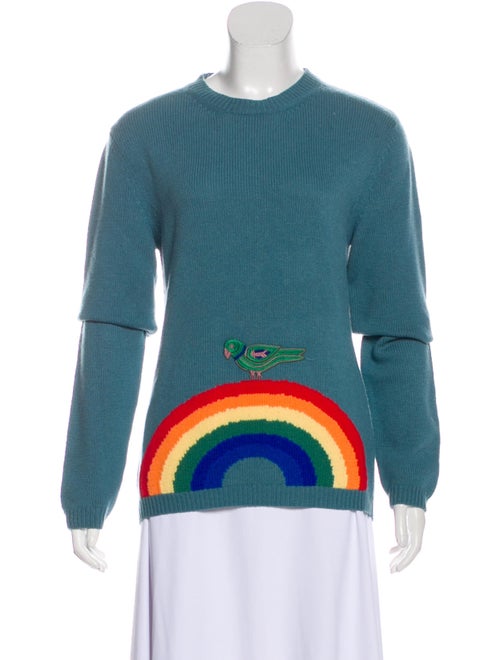 Gucci Wool Embroidered Sweater Blue